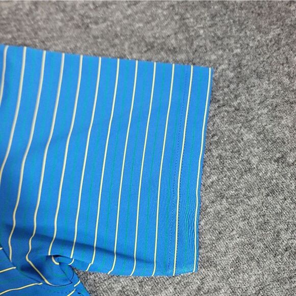 Peter Millar Summer Comfort Mens Golf Polo Shirt Size M Blue Striped - Picture 5 of 10